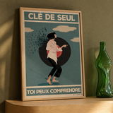 « Clé de seul toi peux comprendre » — Art Print encadré, mise en situation 1