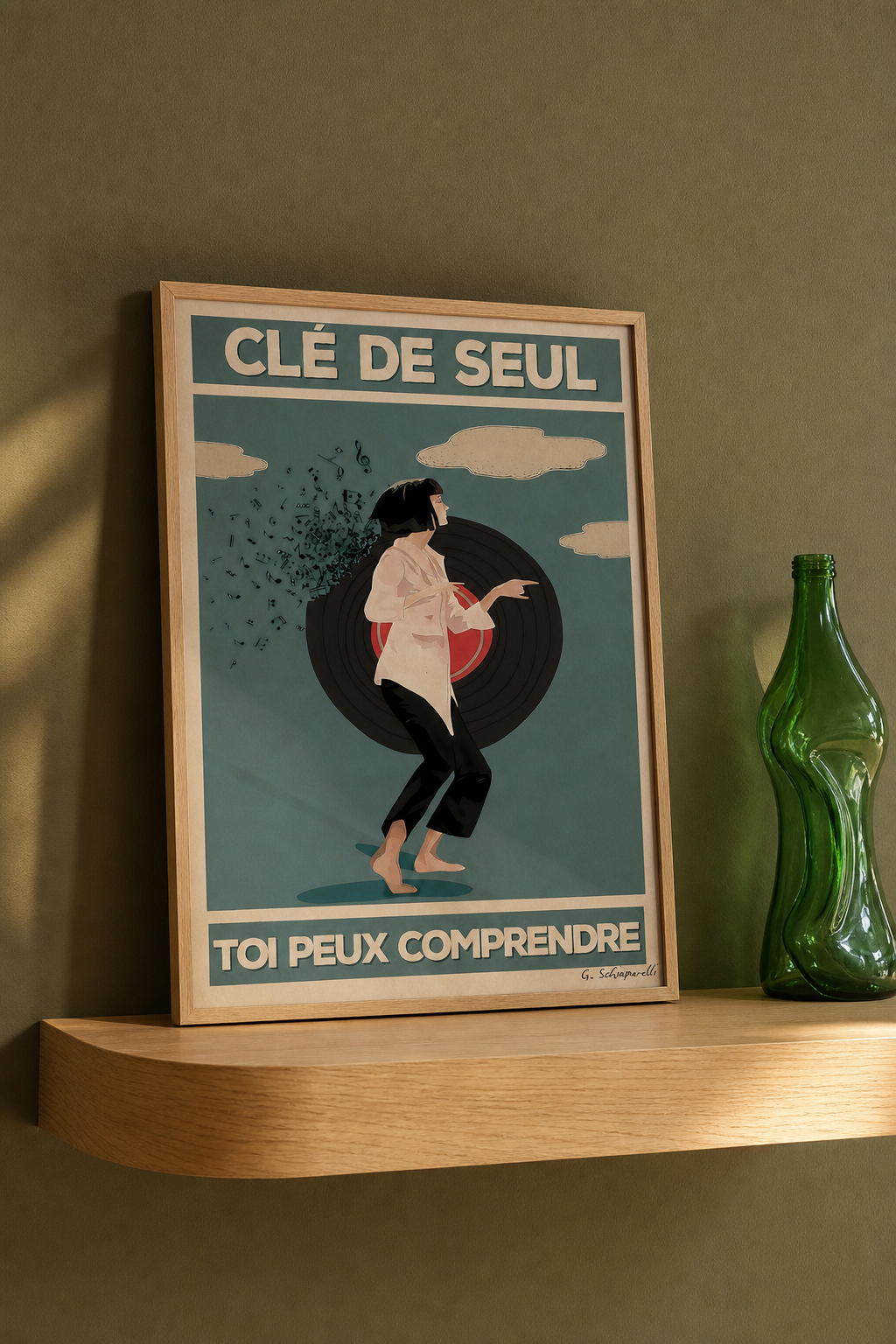 « Clé de seul toi peux comprendre » — Art Print encadré, mise en situation 1