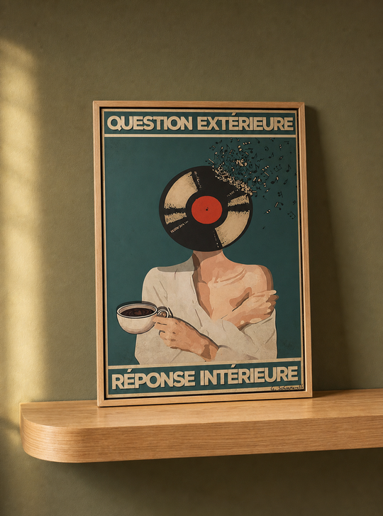 « Question extérieure, réponse intérieure » — Art Print encadré, mise en situation 1