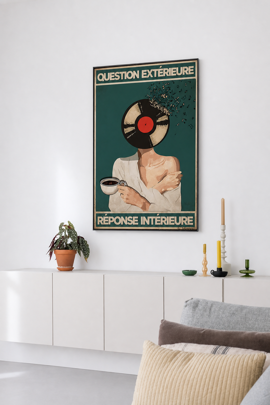 « Question extérieure, réponse intérieure » — Art Print encadré, mise en situation 2