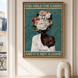 “You hold the cards and it's not a game” — cotton-linen canvas, lifestyle A