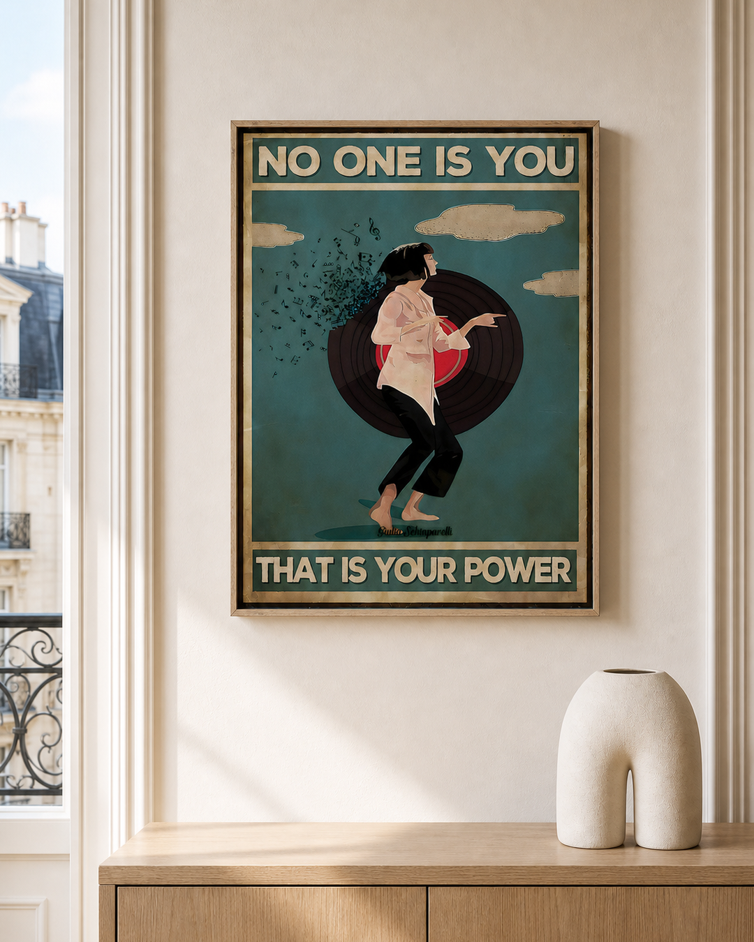“No one is you, that is your power” — cotton-linen canvas, lifestyle A