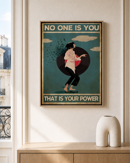 “No one is you, that is your power” — cotton-linen canvas, lifestyle A