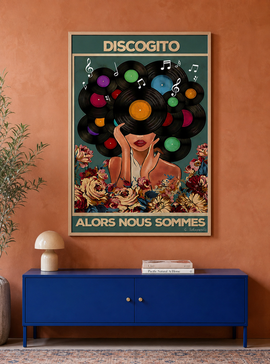 « Discogito alors nous sommes » — Art Print encadré, mise en situation 2