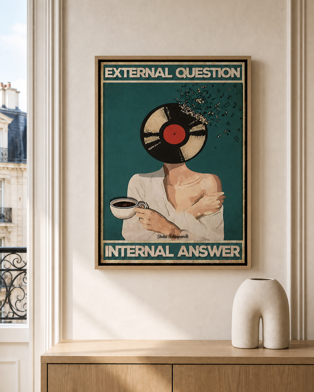 “External question, Internal answer” — cotton-linen canvas, lifestyle A