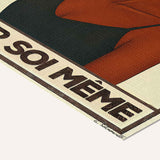 « Jamais mieux fleuri que par soi-même — Crème & Sable » — toile texturée, détail du coin inférieur droit