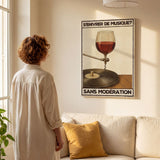 « S'enivrer de musique? Sans modération — Crème & Sable » — échelle de l’œuvre dans un intérieur / artwork scale in a home