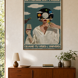 « Le monde est facile quand tu vises l'Univers » — Art Print encadré, mise en situation 2