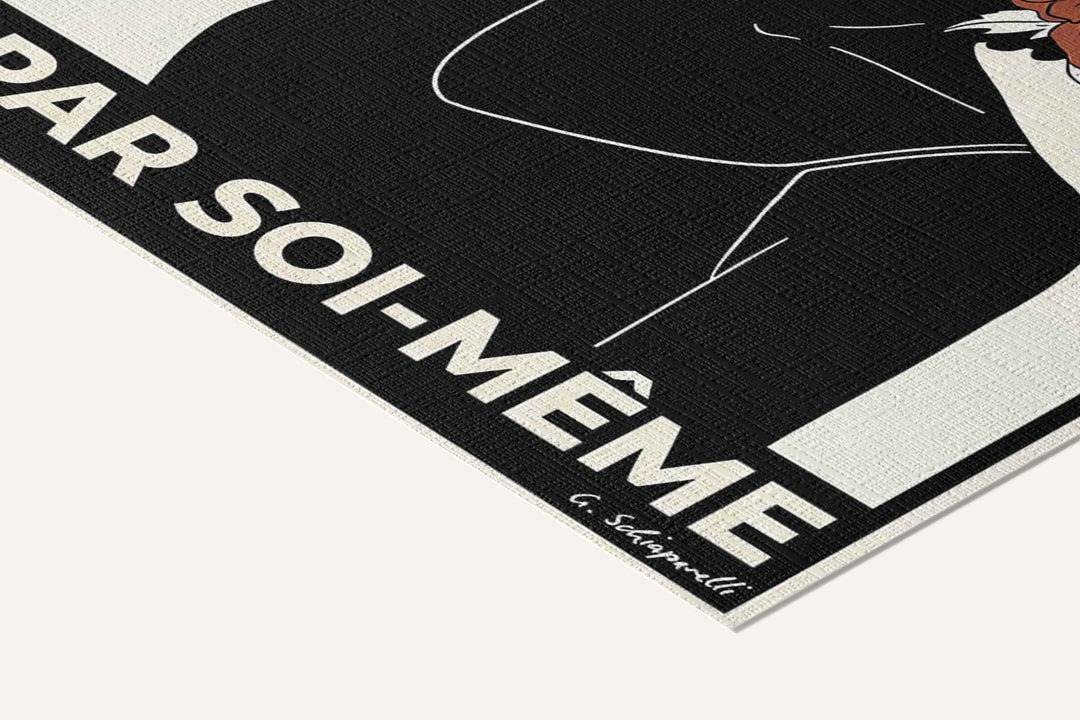 « Jamais mieux fleuri que par soi-même — Atelier » — toile texturée, détail du coin inférieur droit
