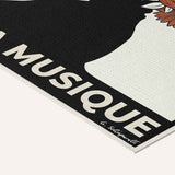« Cueille la vie, sème ta musique — Atelier » — toile texturée, détail du coin inférieur droit