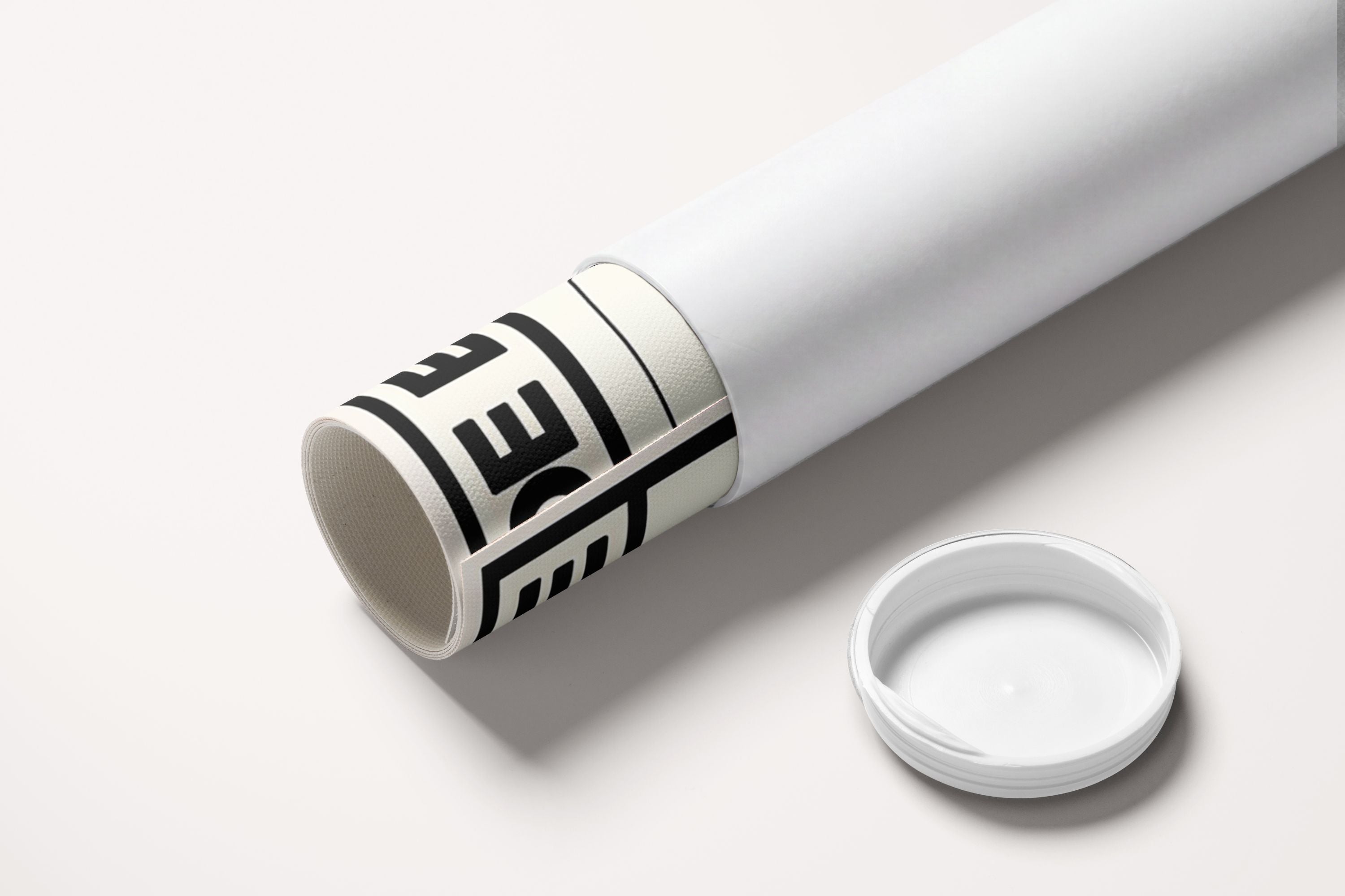 « Le monde est facile quand tu vises l'Univers — Atelier I » — toile enroulée dans son tube de protection