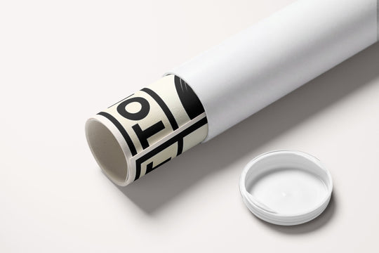 « Libère ton esprit, trouve ton âme — Atelier » — toile enroulée dans son tube de protection