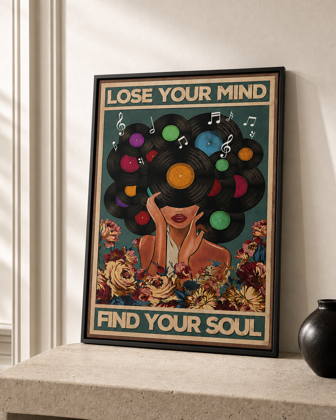 “Lose your mind, find your soul” — cotton-linen canvas, lifestyle B