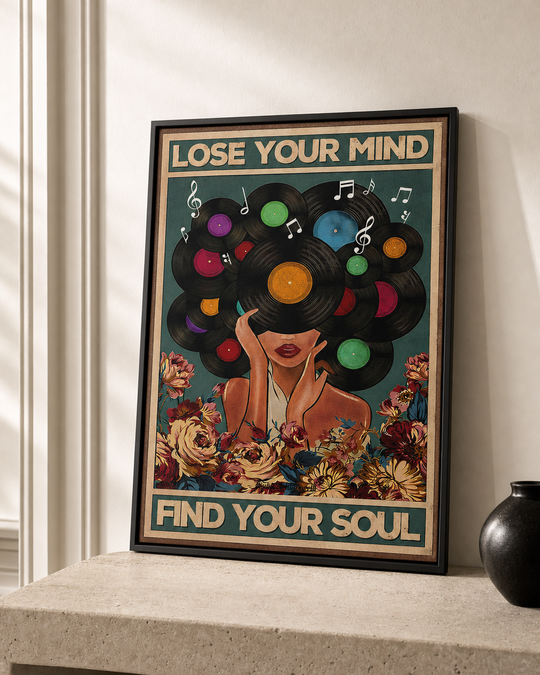 “Lose your mind, find your soul” — cotton-linen canvas, lifestyle B