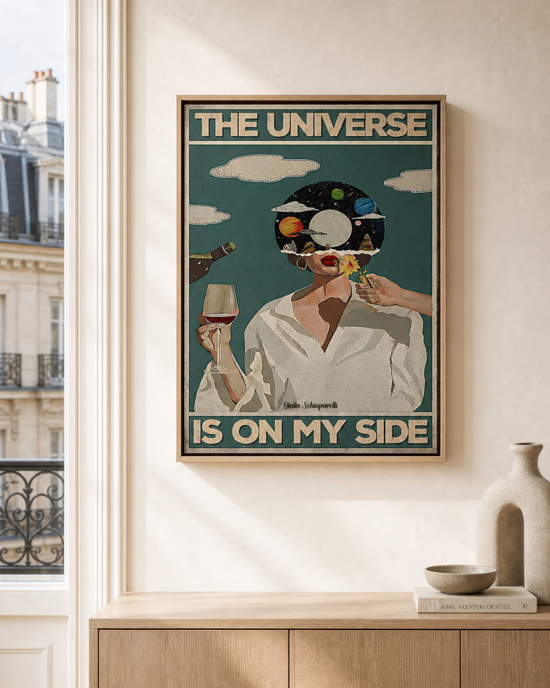 “The universe is on my side” — cotton-linen canvas, lifestyle A