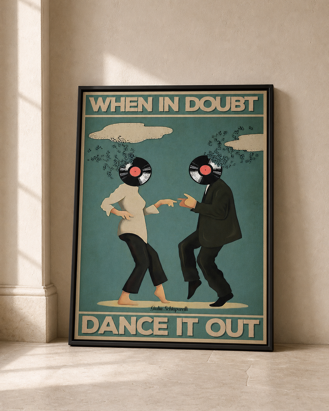 “When in doubt, dance it out” — cotton-linen canvas, lifestyle B