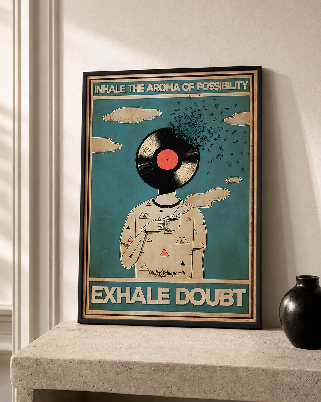 “Inhale the aroma of possibility, exhale doubt” — cotton-linen canvas, lifestyle B