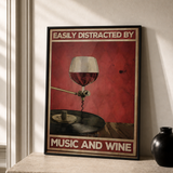 “Easily distracted by music and wine” — cotton-linen canvas, lifestyle B