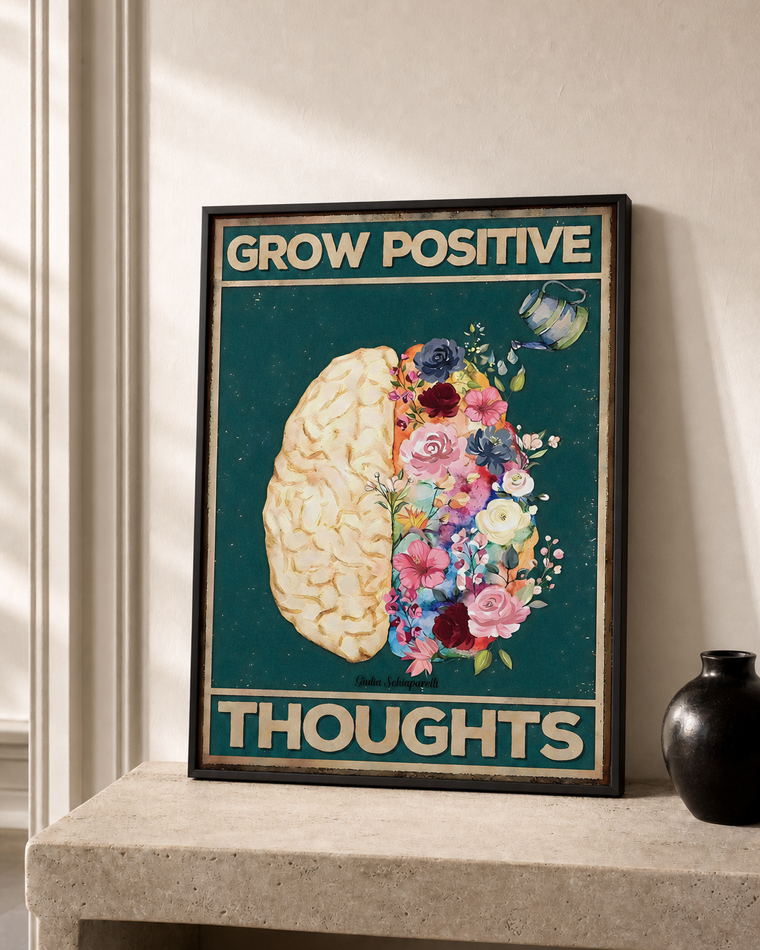“Grow positive thoughts” — cotton-linen canvas, lifestyle B