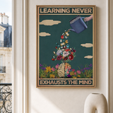 “Learning never exhausts the mind” — cotton-linen canvas, lifestyle A