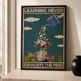 “Learning never exhausts the mind” — cotton-linen canvas, lifestyle B