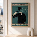 “Melodies have the power to transform the world” — cotton-linen canvas, lifestyle A