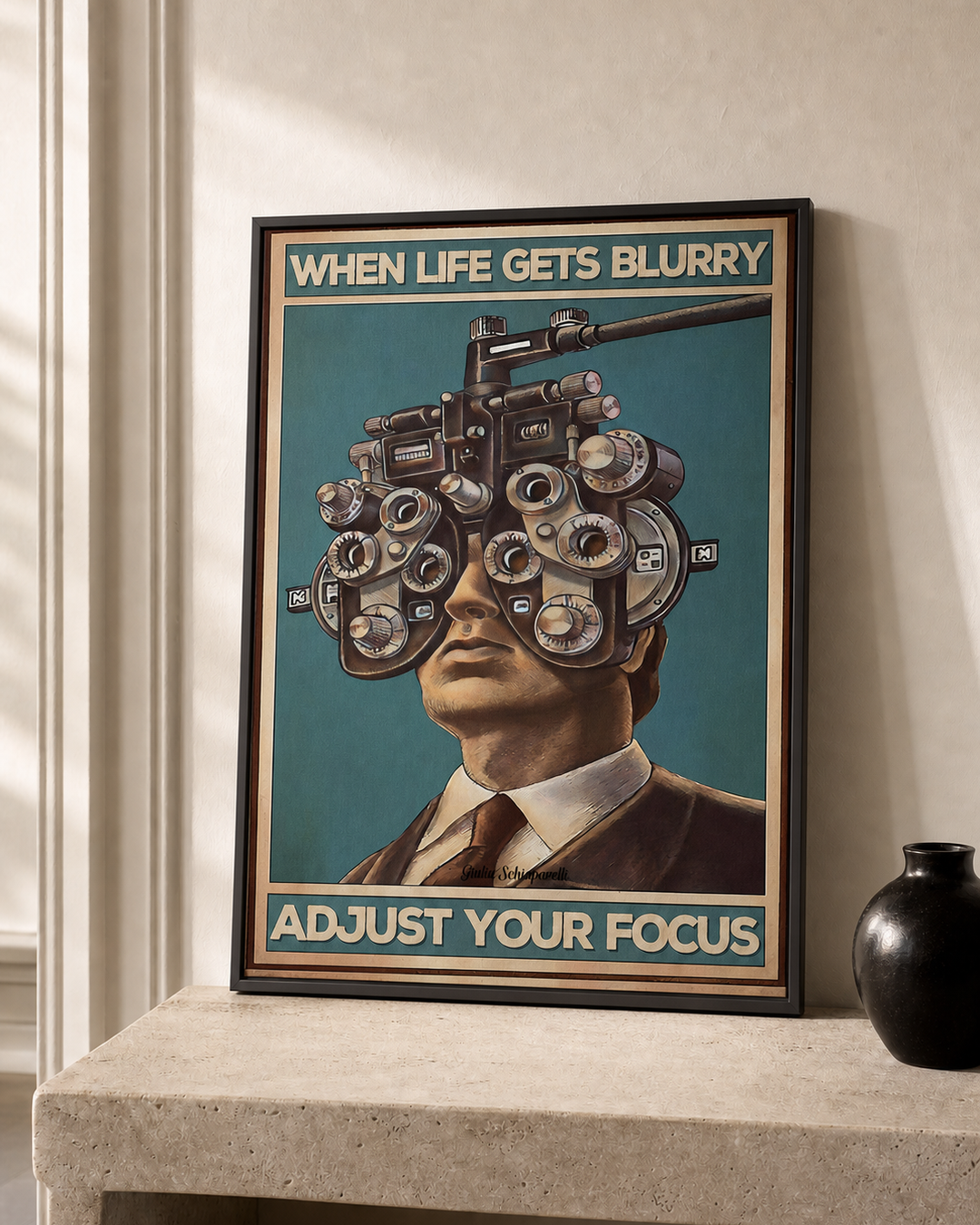 “When life gets blurry, adjust your focus” — cotton-linen canvas, lifestyle B
