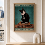 “A copycat is always italic, originality is always bold” — cotton-linen canvas, lifestyle A