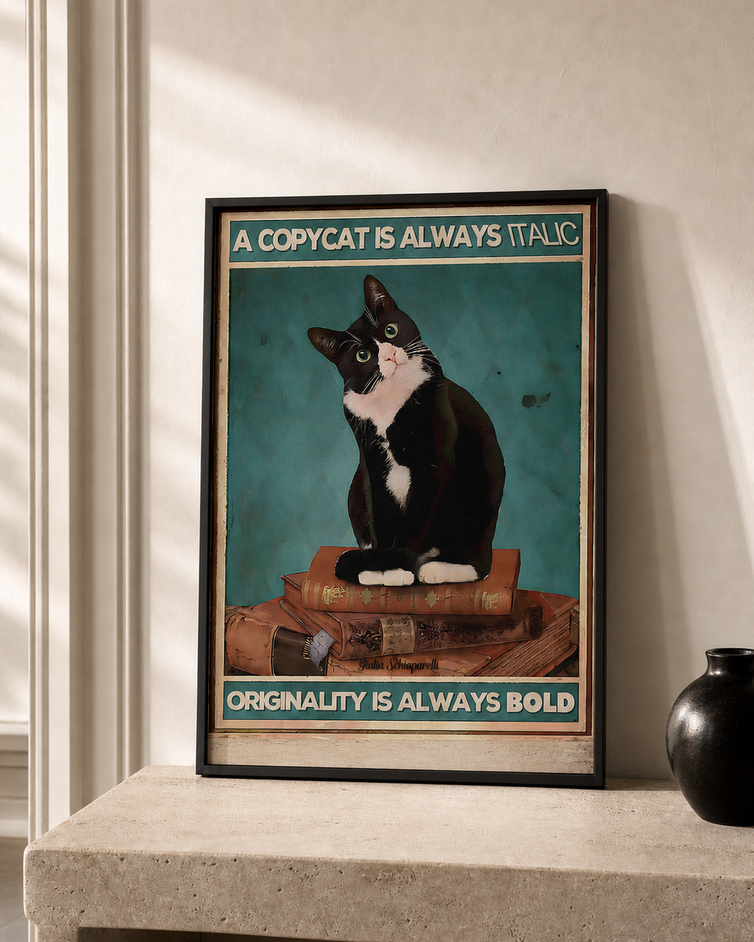 “A copycat is always italic, originality is always bold” — cotton-linen canvas, lifestyle B