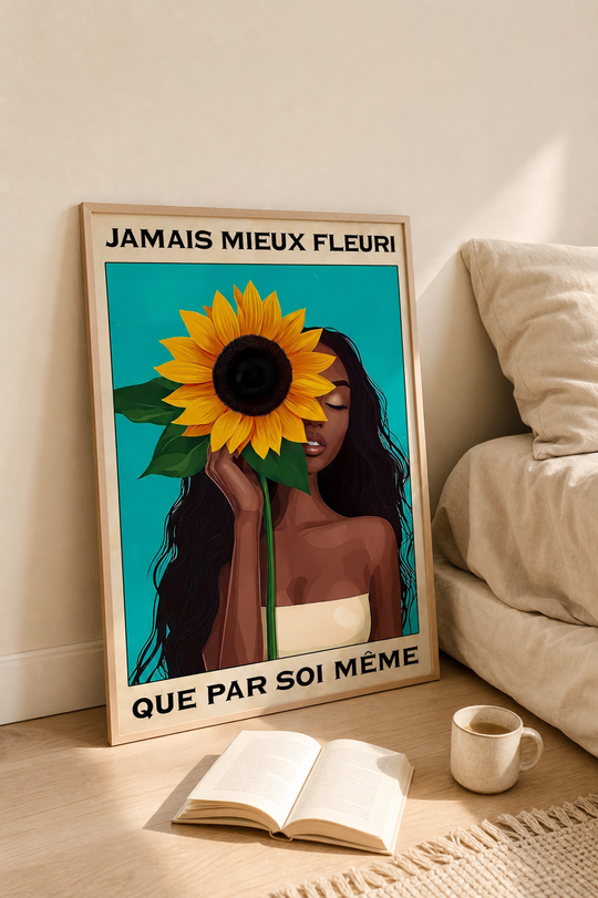 « Jamais mieux fleuri que par soi même » — Art Print encadré, mise en situation 2