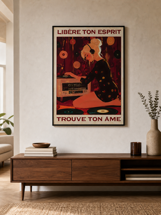 « Libère ton esprit, trouve ton âme » — Art Print encadré, mise en situation 1