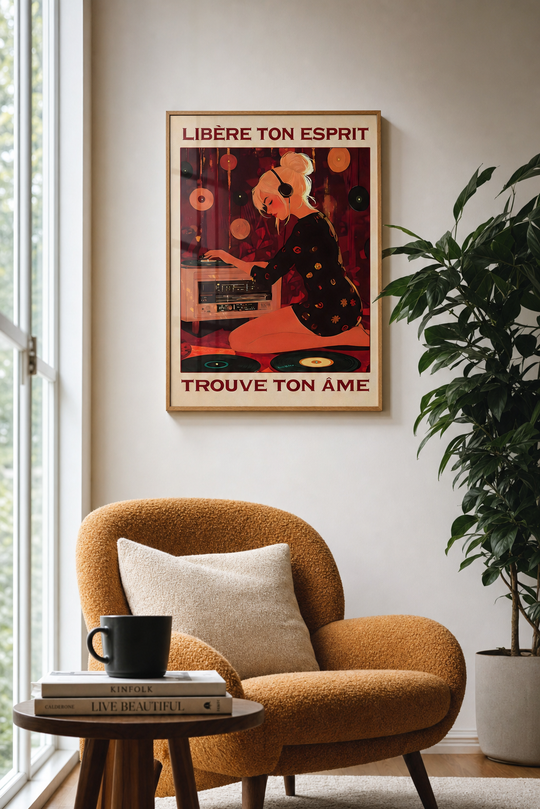 « Libère ton esprit, trouve ton âme » — Art Print encadré, mise en situation 2