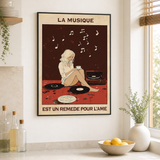 « La musique est un remède pour l'âme » — Art Print encadré, mise en situation 2