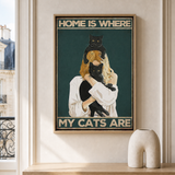“Home is where my cats are” — cotton-linen canvas, lifestyle A