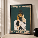 “Home is where my cats are” — cotton-linen canvas, lifestyle B