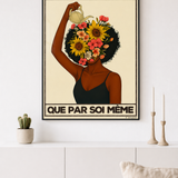 « Jamais mieux fleuri que par soi-même — Crème & Sable » — Art Print encadré, mise en situation 2