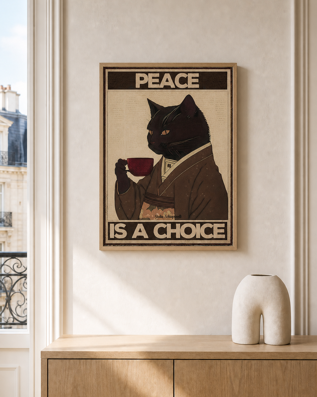 “Peace is a choice” — cotton-linen canvas, lifestyle A