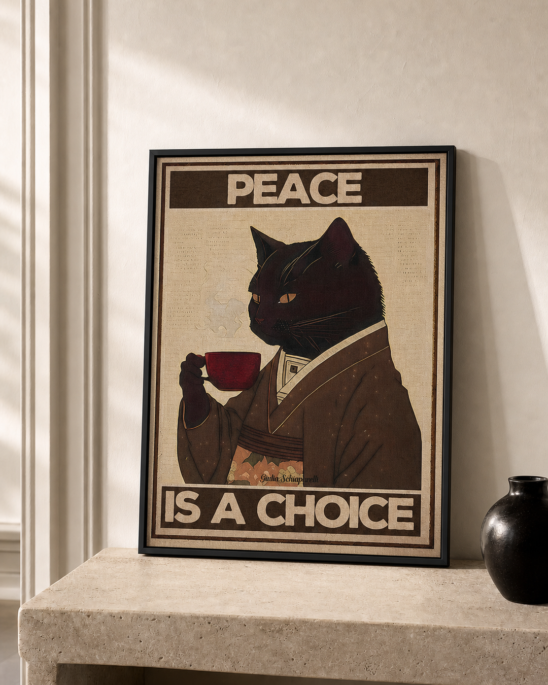 “Peace is a choice” — cotton-linen canvas, lifestyle B
