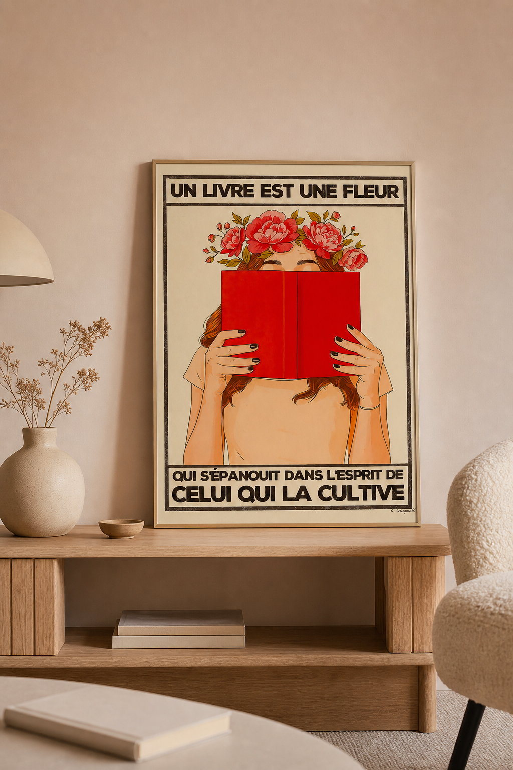 Un livre est une fleur qui s'épanouit dans l'esprit de celui qui la cultive — Crème & Sable