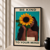 “Be kind to your mind” — cotton-linen canvas, lifestyle B