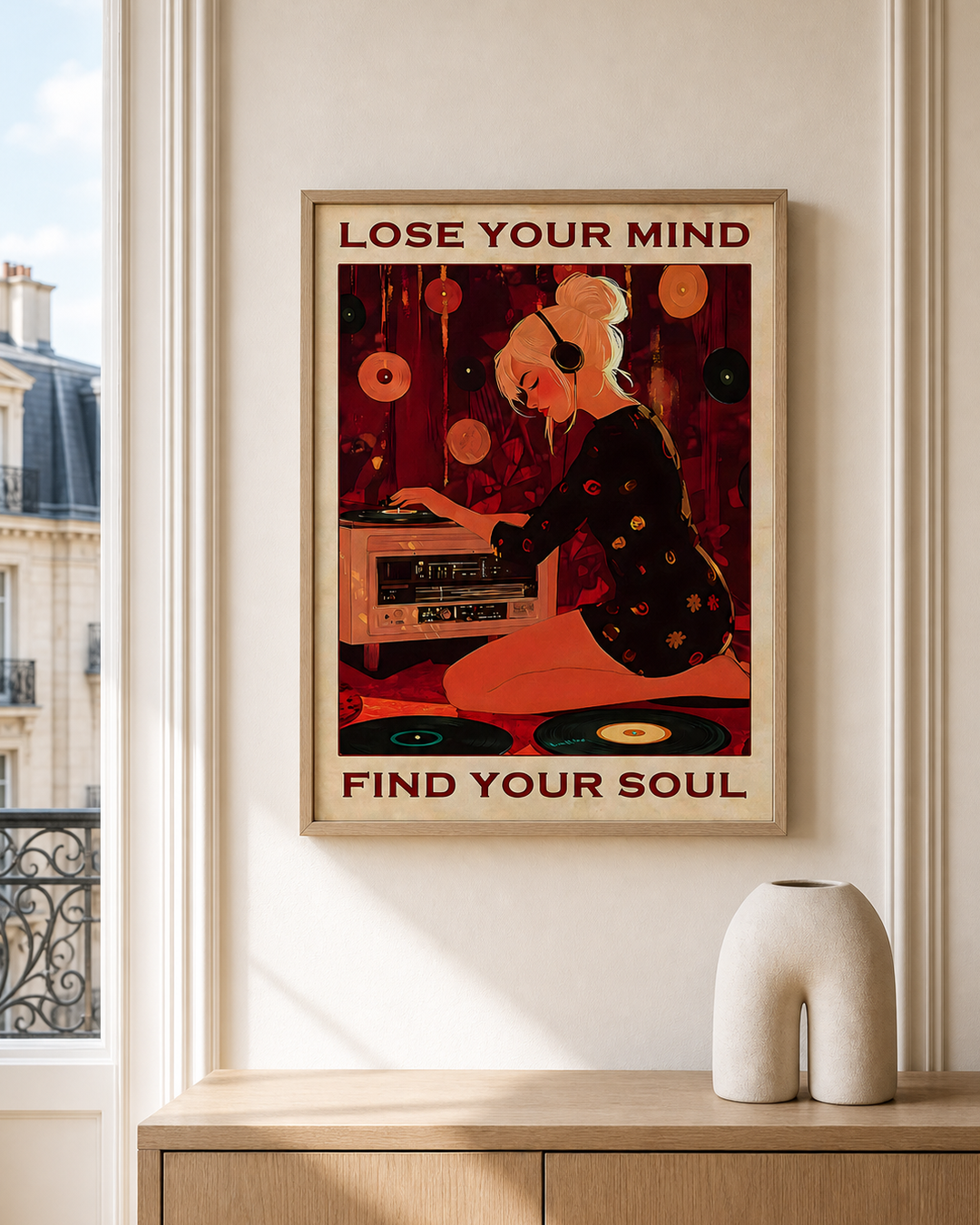 “Lose your mind, find your soul” — cotton-linen canvas, lifestyle A