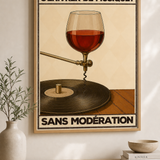 « S'enivrer de musique? Sans modération — Crème & Sable » — Art Print encadré, mise en situation 2