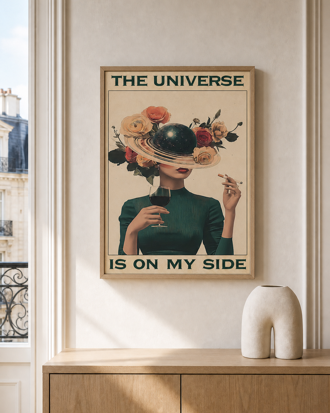 “The universe is on my side” — cotton-linen canvas, lifestyle A