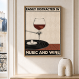 “Easily distracted by music and wine — Atelier” — cotton-linen canvas, lifestyle A