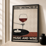 “Easily distracted by music and wine — Atelier” — cotton-linen canvas, lifestyle B