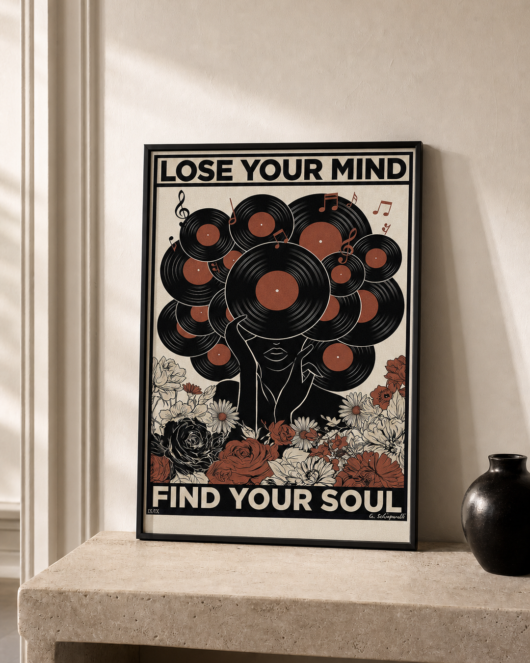 “Lose your mind, find your soul — Atelier” — cotton-linen canvas, lifestyle B