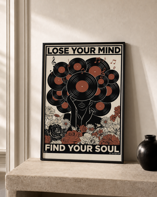 “Lose your mind, find your soul — Atelier” — cotton-linen canvas, lifestyle B