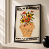 “Grow through what you go through — Crème & Sable” — cotton-linen canvas, lifestyle B