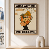“What we think, we become — Crème & Sable” — cotton-linen canvas, lifestyle A