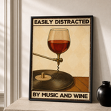 “Easily distracted by music and wine — Crème & Sable” — cotton-linen canvas, lifestyle B
